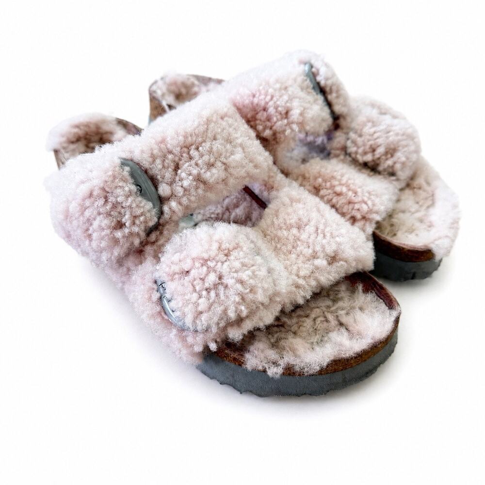 Birkenstock Papillio Arizona Big Buckle Teddy Shearling Crystal Rose Pink 36